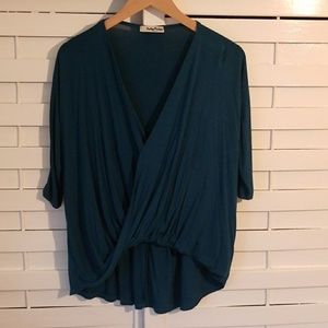 Draped Front 3/4 Sleeve Shirt